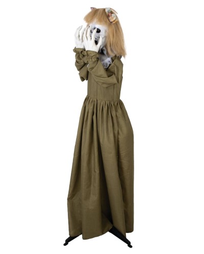 DECORATION HALLOWEEN CREEPY WOMAN FILLE  SON  LUMIERE ET ANIME 160 CM