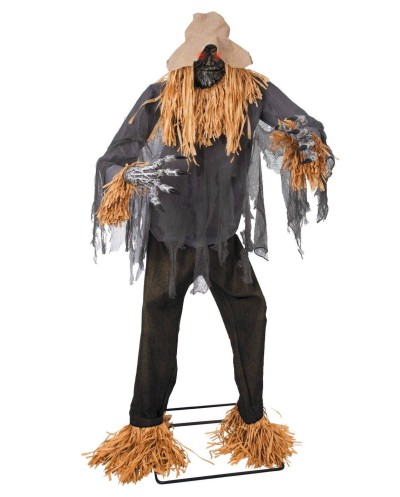 DECORATION HALLOWEEN EPOUVANTAIL SUR PIED SON  LUMIERE ET ANIME 180 CM