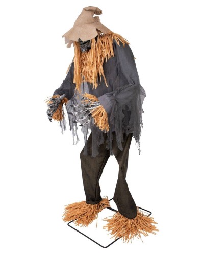 DECORATION HALLOWEEN EPOUVANTAIL SUR PIED SON  LUMIERE ET ANIME 180 CM