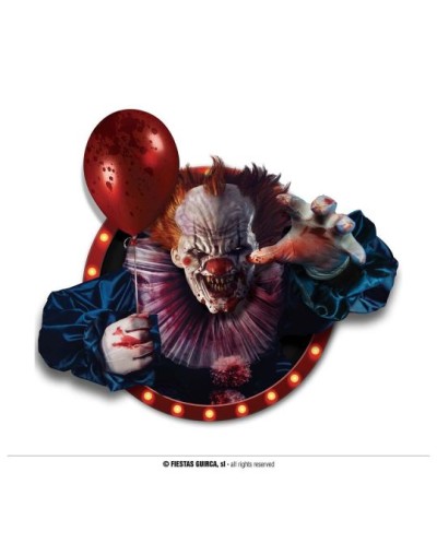 DECORATION HALLOWEEN MUR CLOWN CA 70 X 80 CM ADHESIF