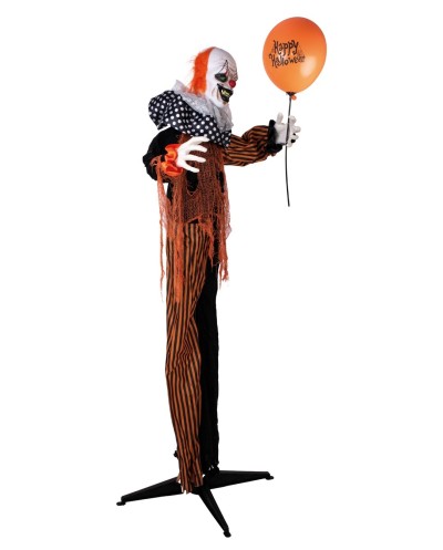 DECORATION HALLOWEEN CLOWN MALEFIQUE ORANGE NOIR SON  LUMIERE ET ANIME 166 CM