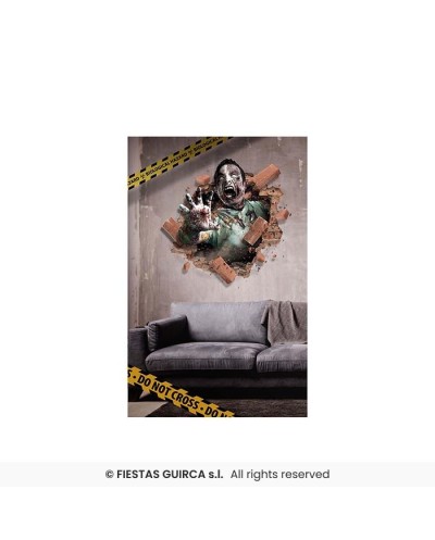 DECORATION HALLOWEEN STICKER DE MUR ZOMBIE 70 X 80 CM ADHESIF
