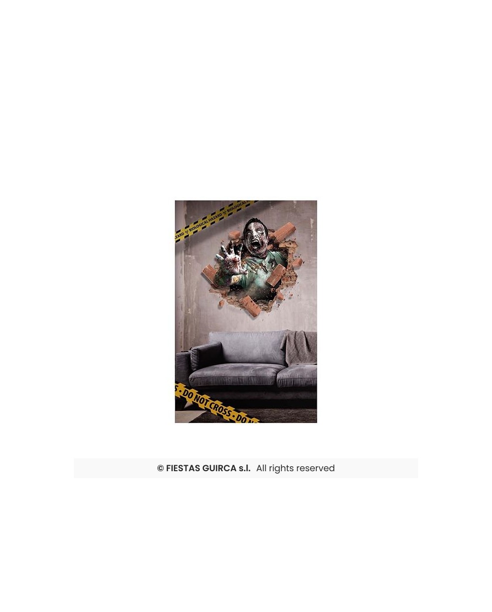 DECORATION HALLOWEEN STICKER DE MUR ZOMBIE 70 X 80 CM ADHESIF
