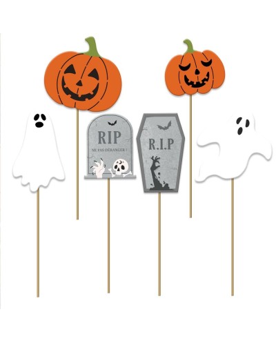 DECORATION JARDIN A PLANTER HALLOWEEN CITROUILLES FANTOMES ET PIERRES TOMBALES