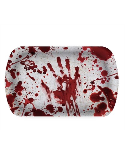 PLATEAU HALLOWEEN DECOR ENSANGLANTE EN PLASTIQUE 29X15X3.5 CM