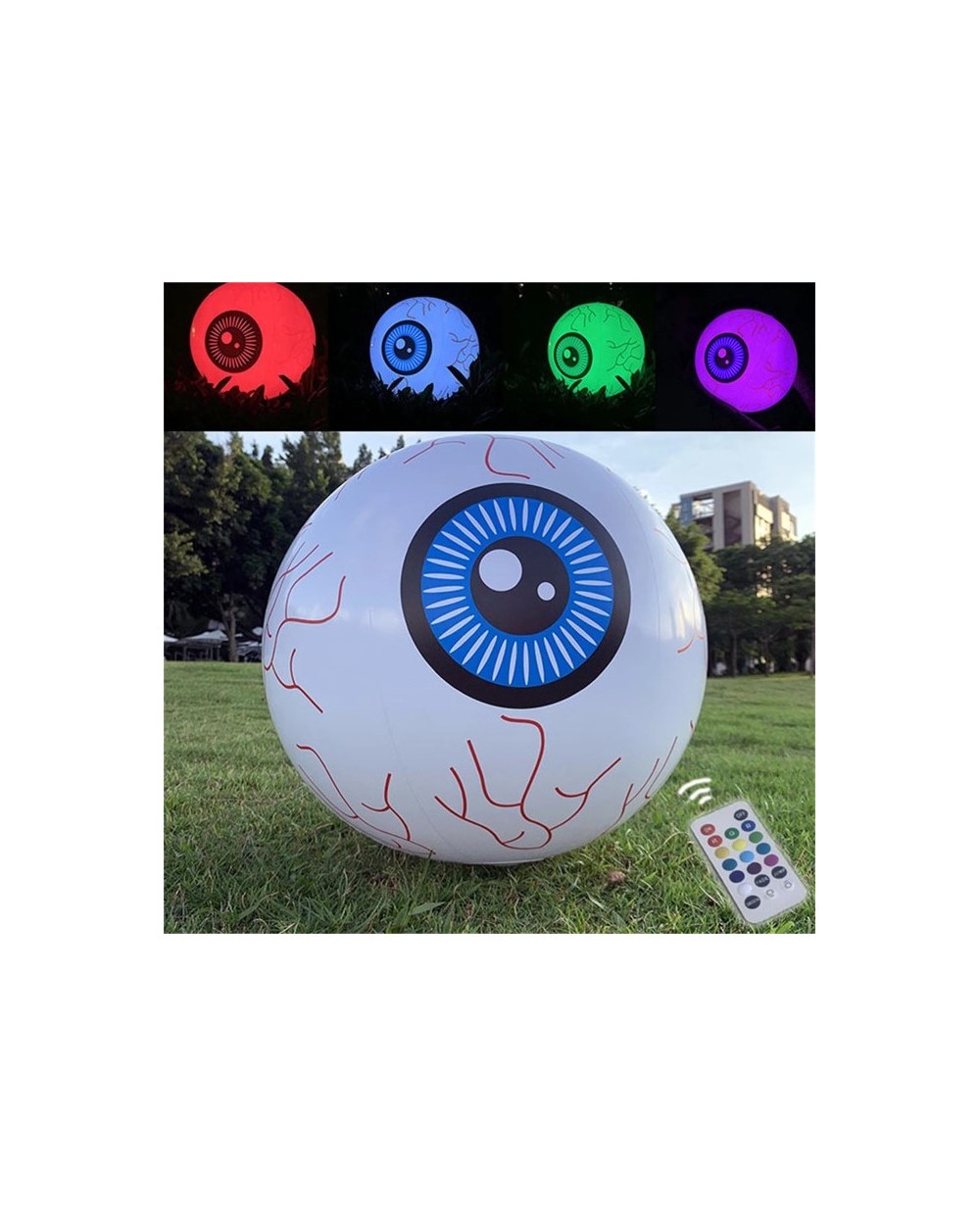 DECORATION HALLOWEEN OEIL LUMINEUX AVEC LEDS 40 CM 