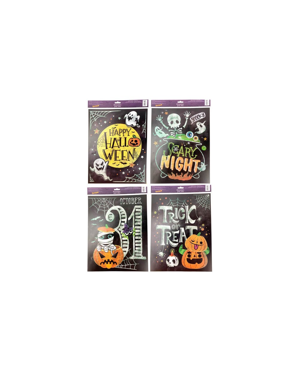 DECORATION DE VITRE STICKER HAPPY HALLOWEEN MODELE ALEATOIRE