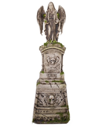 PIERRE TOMBALE STATUE ANGE AVEC MOUSSE ET LUMIERE DECORATION HALLOWEEN 170 CM
