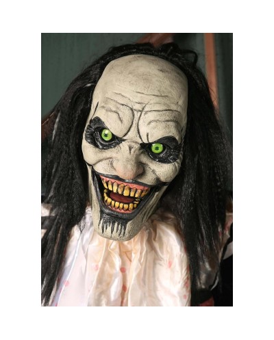 DECORATION HALLOWEEN CLOWN EFFRAYANT NOIR RAYE BLANC TENANT UN ENFANT 213 CM 