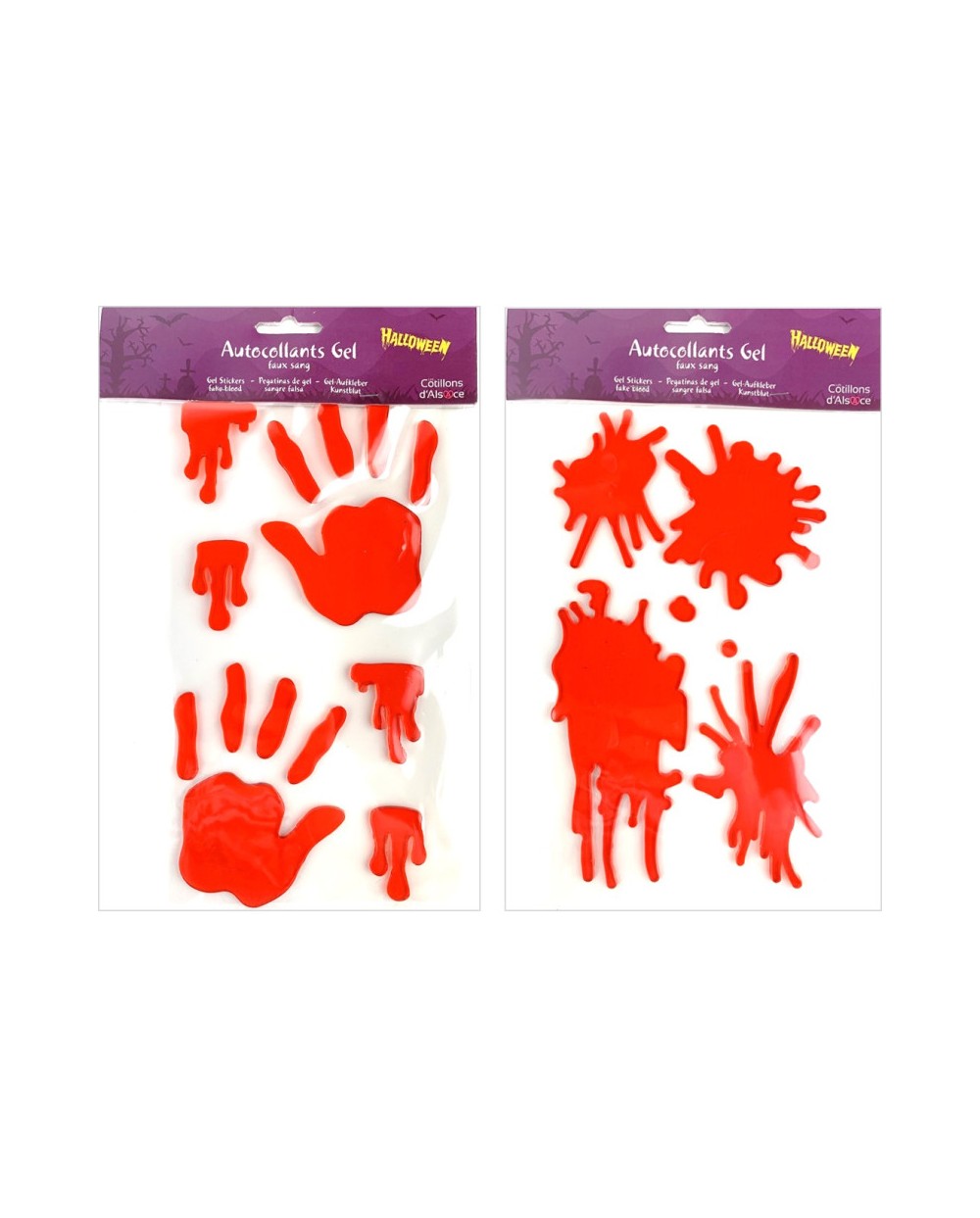 DECORATION DE VITRE HALLOWEEN TRACE DE SANG GEL MAINS OU ECLABOUSSURES