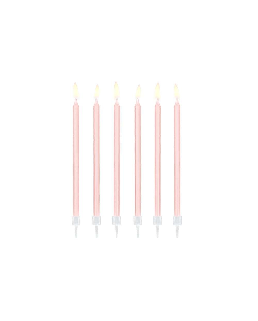 12 BOUGIES ROSE 14 CM 