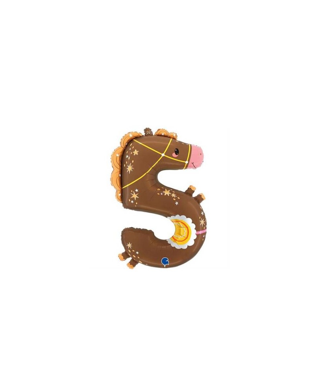 BALLONS CHIFFRES ANIMAUX 5 CHEVAL OU PETIT PONEY 89 CM
