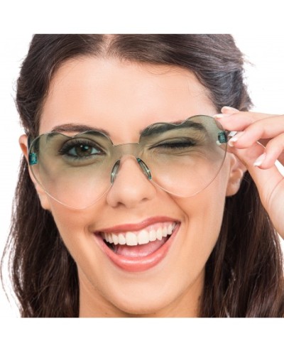 LUNETTES PLASTIQUE FORME COEUR VERRES FUMES VERTS 14CM X 14CM X 5.5CM