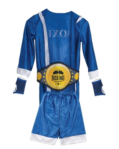 DEGUISEMENT SET ENFANT BOXEUR  BLEU TAILLE UNIQUE PEIGNOIR SHORT CEINTURE GANTS