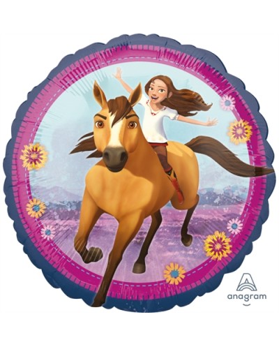 BALLON METALLIQUE ROND CHEVAL SPIRIT  43 CM 