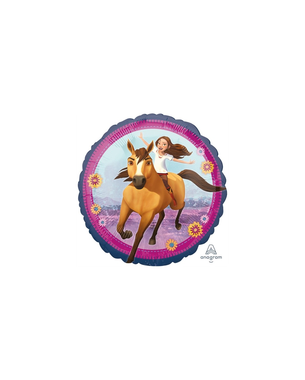 BALLON METALLIQUE ROND CHEVAL SPIRIT  43 CM 