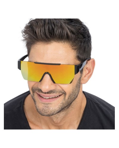 LUNETTES CARREES EFFET MIROIR OR  RAPPEUR 15CM X 15CM X 5.2CM