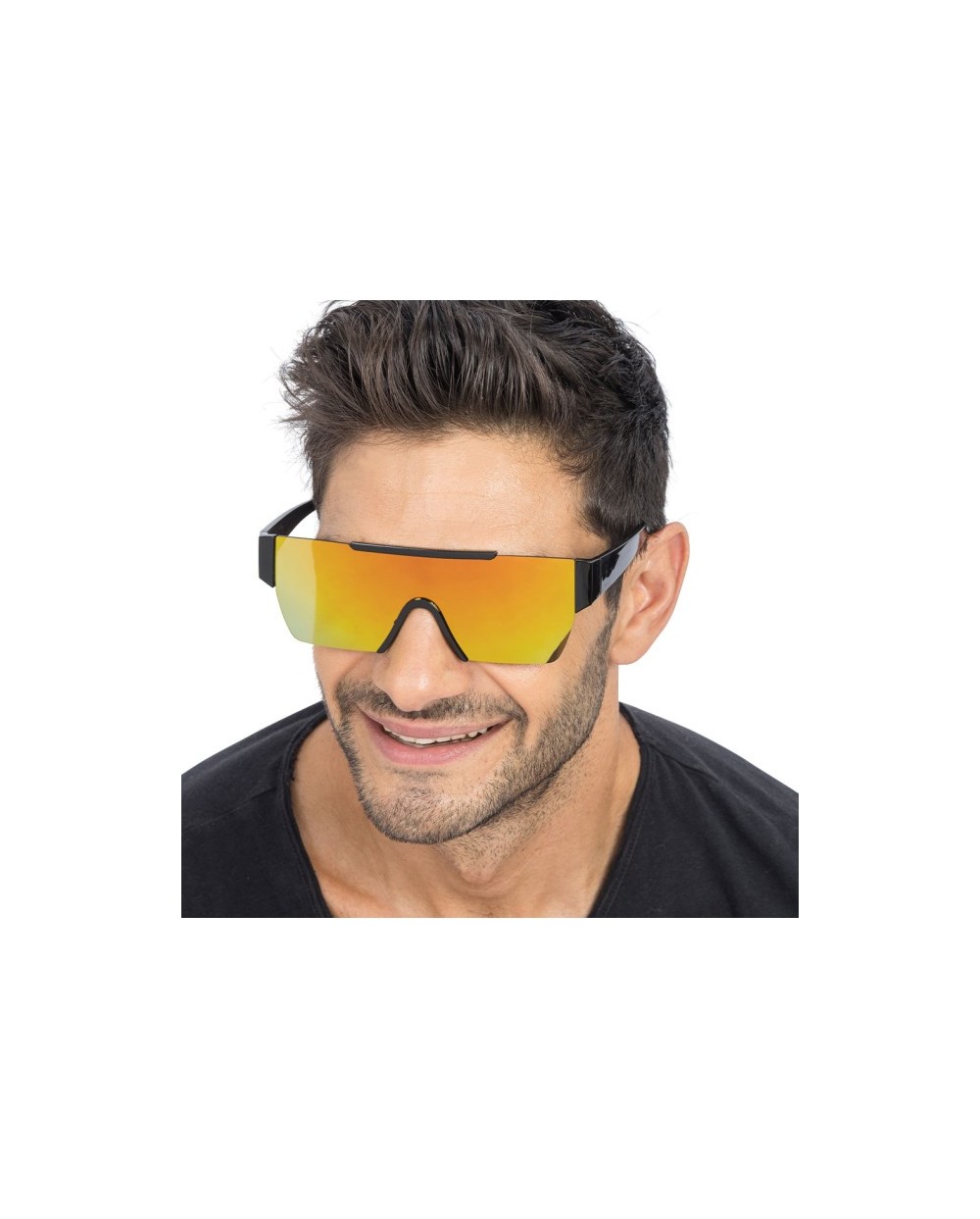 LUNETTES CARREES EFFET MIROIR OR  RAPPEUR 15CM X 15CM X 5.2CM