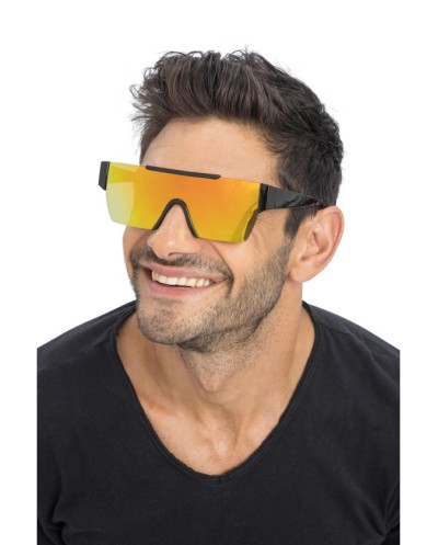 LUNETTES CARREES EFFET MIROIR OR  RAPPEUR 15CM X 15CM X 5.2CM
