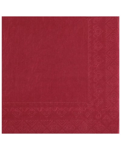 25 SERVIETTES PAPIER CRYSTAL BORDEAUX 33 X 33 CM