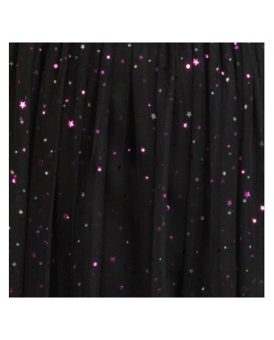 LONGUE JUPE TULLE NOIR SEQUINS VIOLETS TAILLE S-M