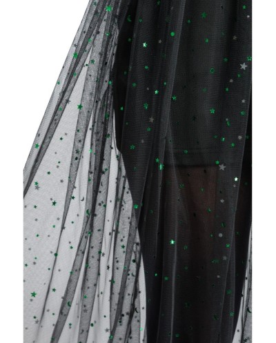 LONGUE JUPE TULLE NOIR SEQUINS VERTS TAILLE S-M