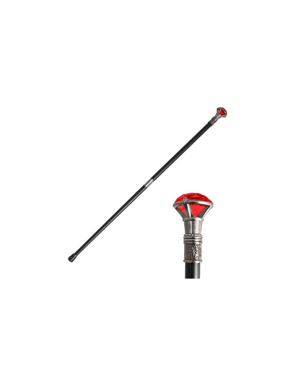 CANNE METAL DIAMANT ROUGE 93 CM