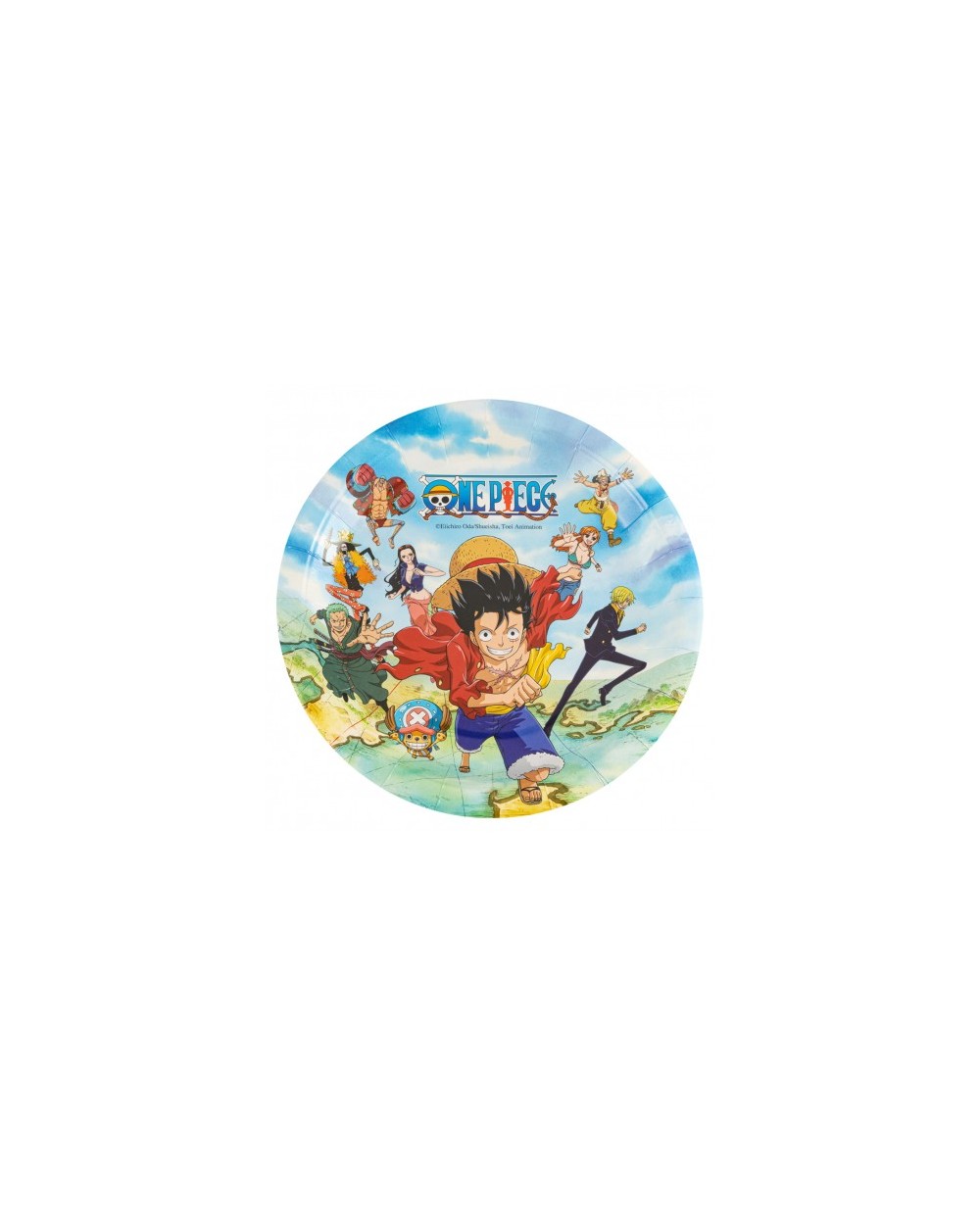 8 ASSIETTES EN CARTON COMPOSTABLE ONE PIECE LUFFY 23 CM