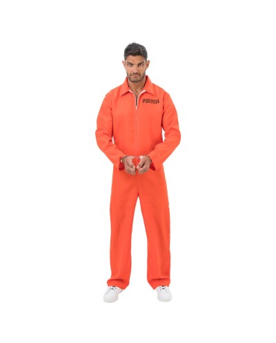 DEGUISEMENT HOMME COMBINAISON ORANGE PRISONNIER TAILLE 180 CM 