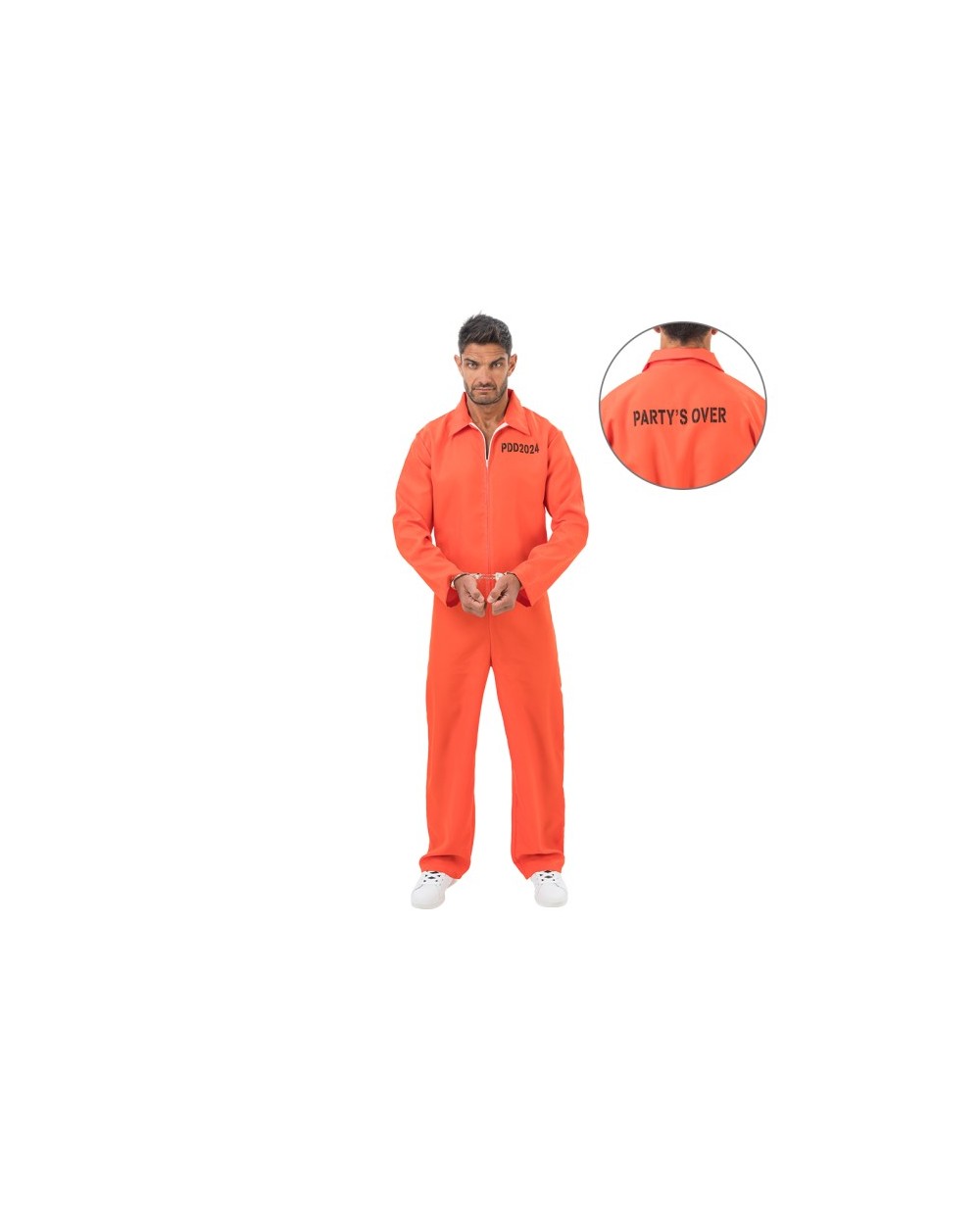 DEGUISEMENT HOMME COMBINAISON ORANGE PRISONNIER TAILLE 190 CM 