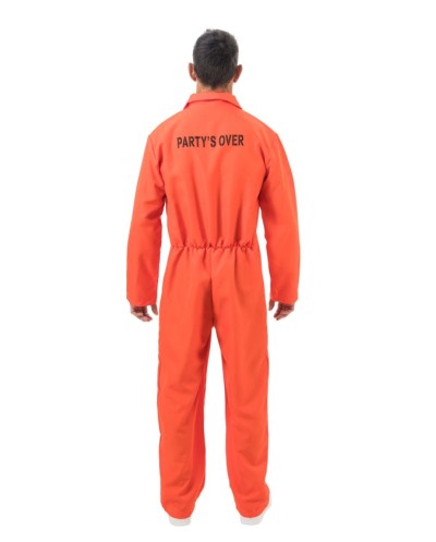 DEGUISEMENT HOMME COMBINAISON ORANGE PRISONNIER TAILLE 190 CM 