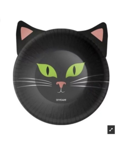6 BOLS CHAT NOIR YEUX VERTS HALLOWEEN