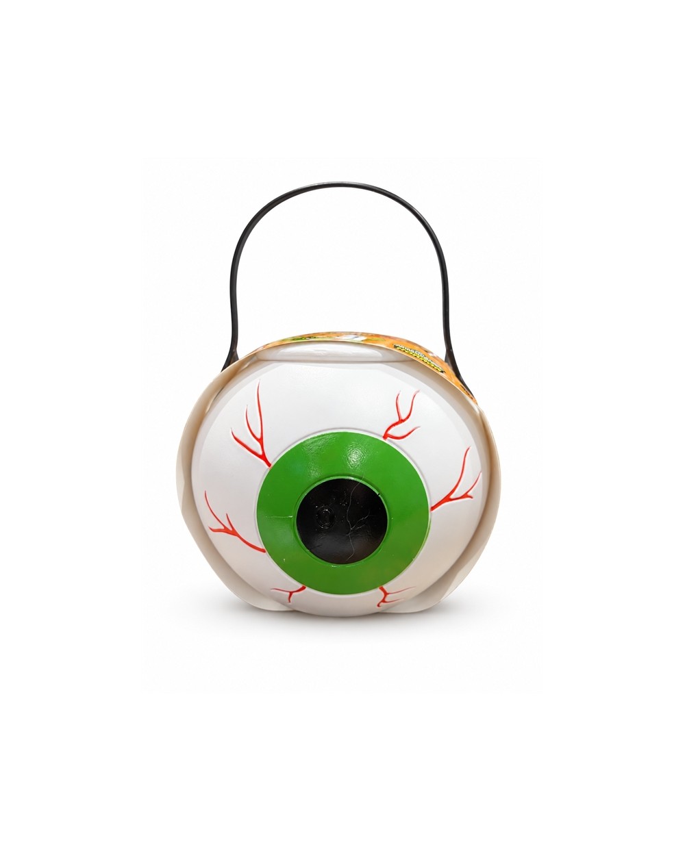 SEAU A BONBON FORME OEIL 12.9 CM  VENDU REMPLI DE BUBBLE GUM OEIL