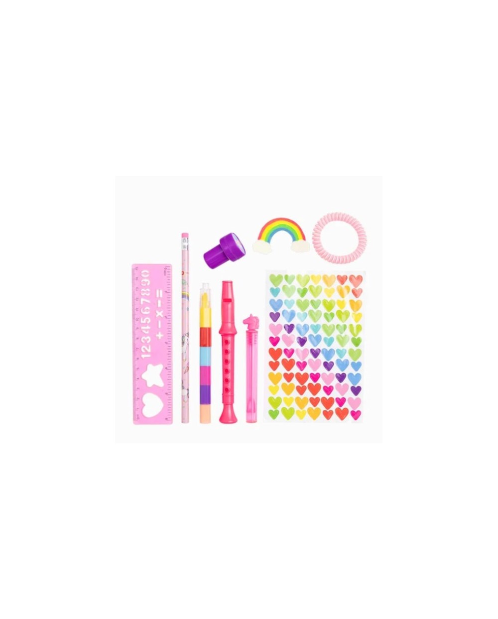 9 JOUETS A PINATA LICORNE CRAYONS BULLES GOMME STICKERS REGLE TAMPON