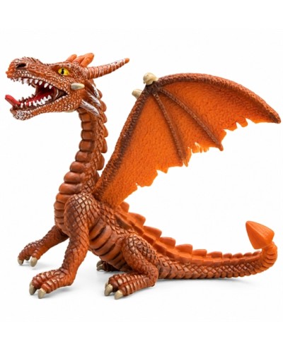 FIGURINE DRAGON ORANGE ET GRIS 9.5 X 13 CM