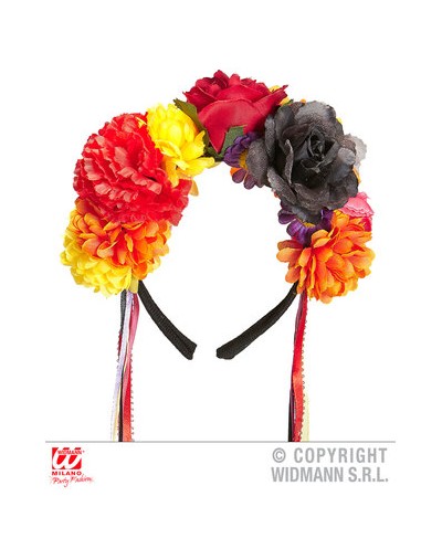 SERRE TETE COURONNE DE FLEURS COLOREES