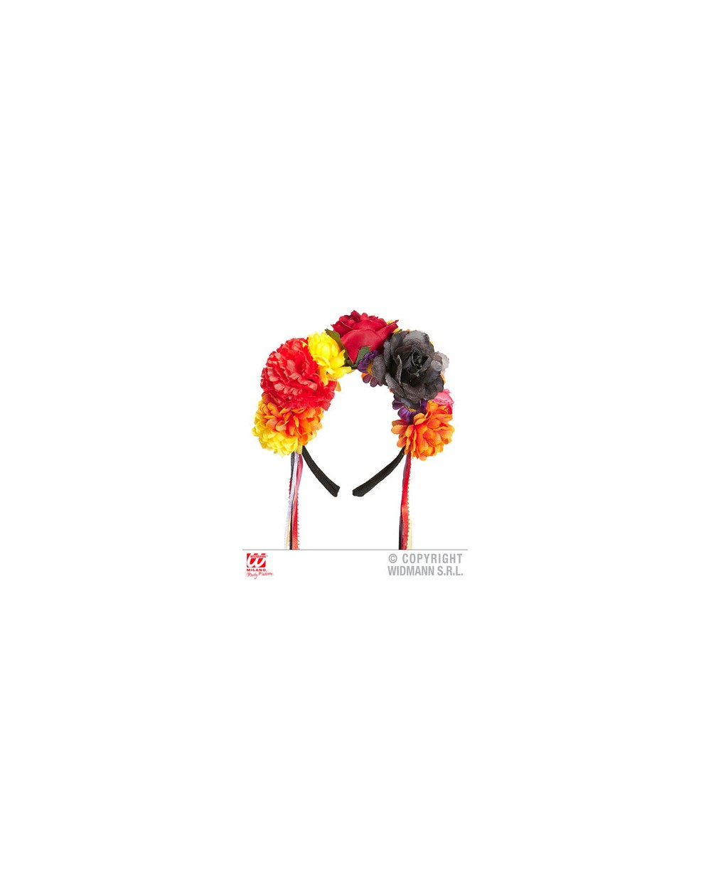 SERRE TETE COURONNE DE FLEURS COLOREES