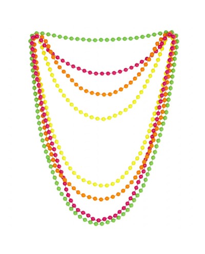4 COLLIERS NEON ROSE VERT JAUNE ET ORANGE