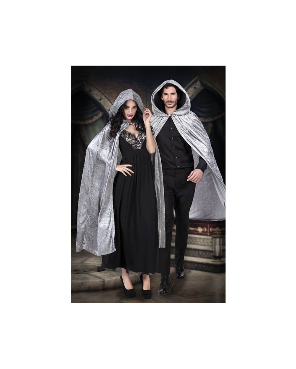 CAPE AVEC CAPUCHE GRISE 170 CM 