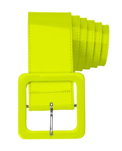 CEINTURE VINYL JAUNE FLUO 