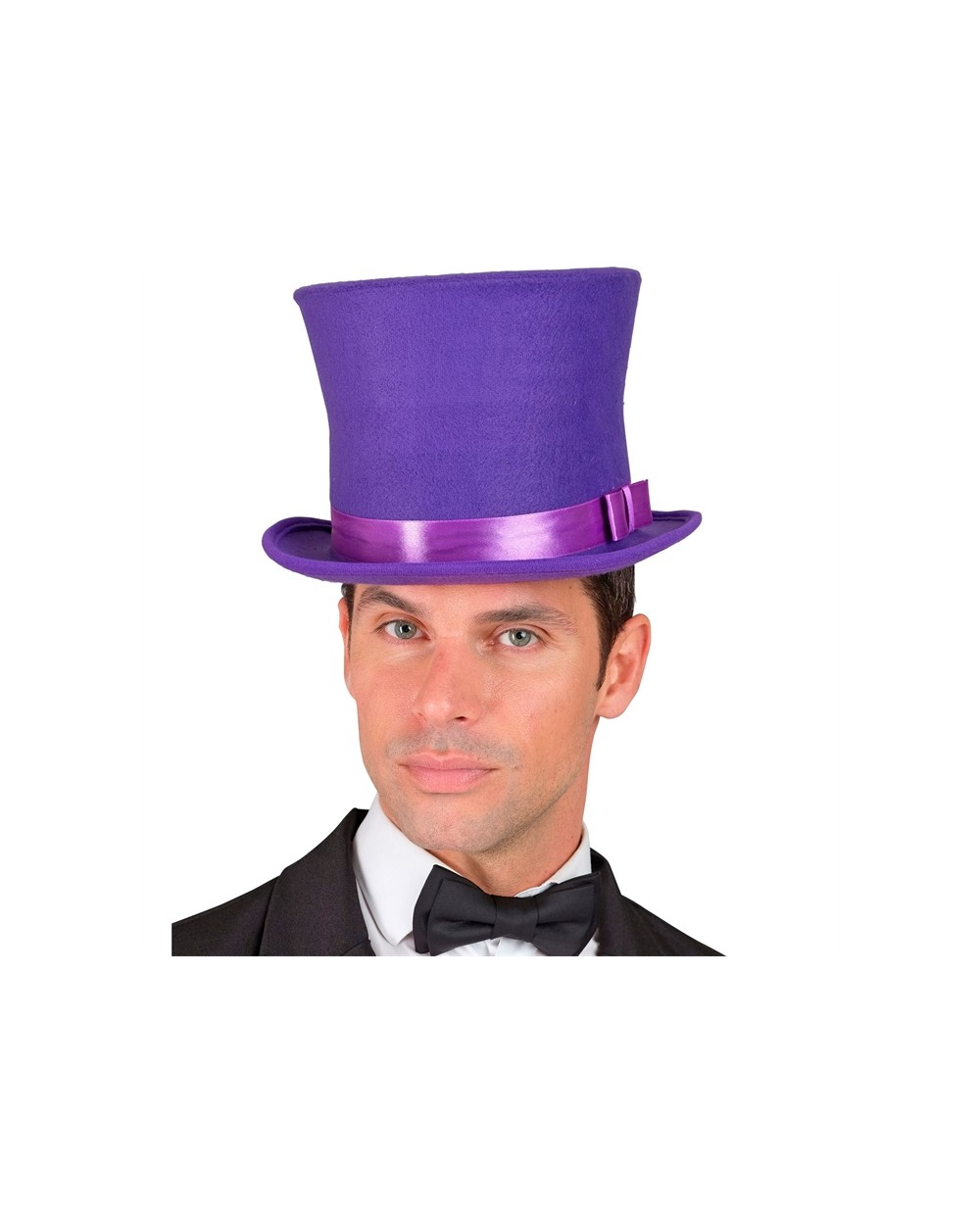 CHAPEAU HAUT DE FORME VIOLET EN FEUTRE EFFET LAINE