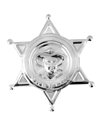 ETOILE DE SHERIF ARGENT EMBLEME COW BOY EN METAL