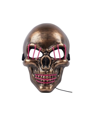MASQUE LUMINEUX LED TETE DE MORT CUIVREE OU SKUL