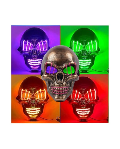 MASQUE LUMINEUX LED TETE DE MORT CUIVREE OU SKUL