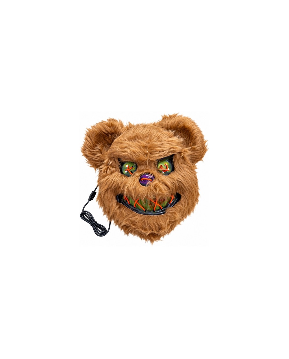 MASQUE LUMINEUX LED OURS BRUN TERRIFIANT