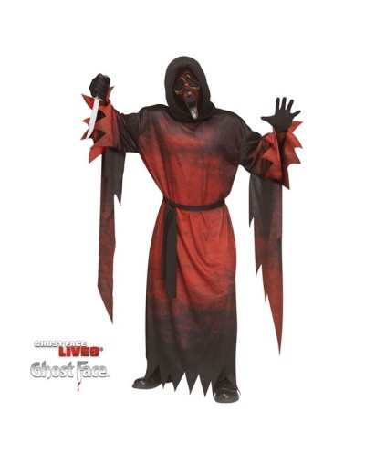 DEGUISEMENT SCREAM  GHOST FACE LIVESMIDNIGHT RED TAILLE UNIQUE ADULTE