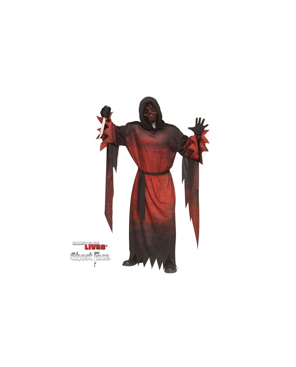 DEGUISEMENT SCREAM  GHOST FACE LIVESMIDNIGHT RED TAILLE UNIQUE ADULTE