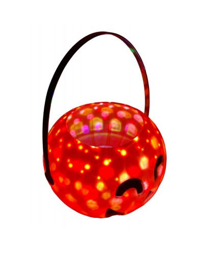 SEAU À BONBONS CITROUILLE LED – LUMIÈRE TOURNANTE ET SONS – 18 X 13,5 CM