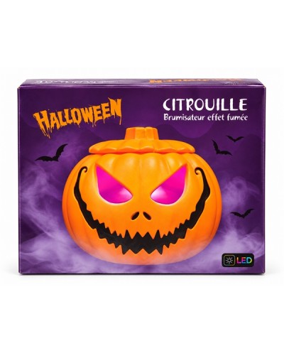 CITROUILLE 18 X 18 X 16 CM NÉBULISATEUR AVEC LED OU BRUMISATEUR EFFET FUMÉE