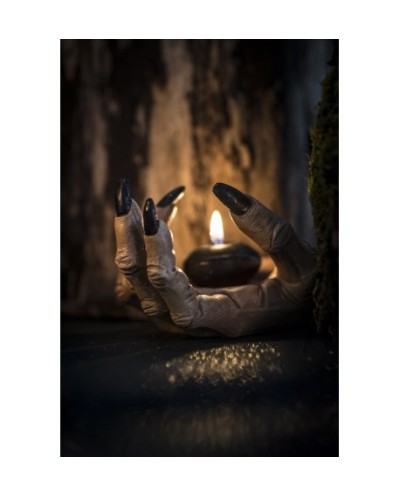 MAIN DE SORCIERE BOUGEOIR POLYRESINE 23CM X 10CM X 9.5CM